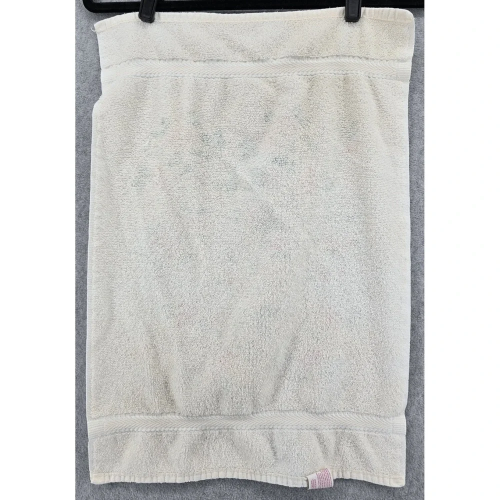 Vintage 1980s Caress Floral Bath Towel Set Ivory Pink Roses 4 Piece 42x25